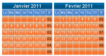 T�l�charger le mod�le de calendrier